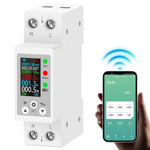BSEED 63A Wifi-s okos DIN-sínes kapcsolómodul, 1P