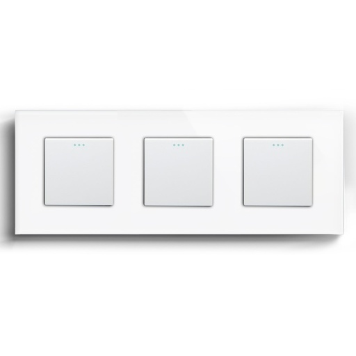 BSEED mechanikus nyomógombos villanykapcsoló, egyutas, hármas 228 mm-es üveg panel